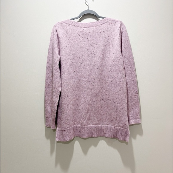 LOFT • Women’s Cotton Blend Purple Speckle Pullover Sweater Size Large - Picture 2 of 6